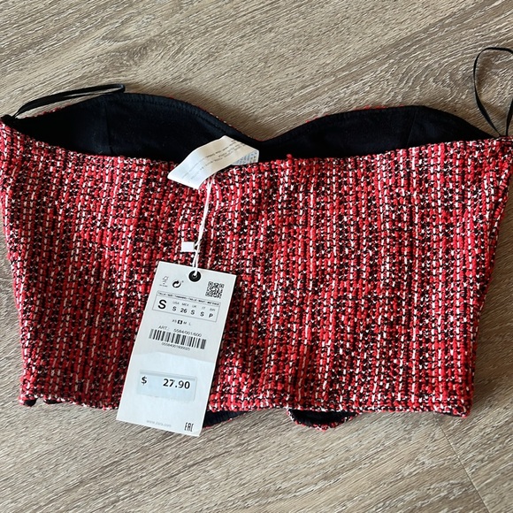 Red pattern corset/tube top - Picture 2 of 4